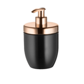Dispenser Porta Sabonete Liquido Acquaset Preto e Rose Gold 300ml - Ela Decora